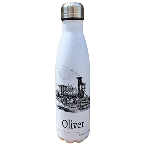 Train Insulated Bottle Personalised Vehicle - Gift for Steam Train Lover - Personalised Vehicle Thermal Flask - Stainless Steel Water Bottle