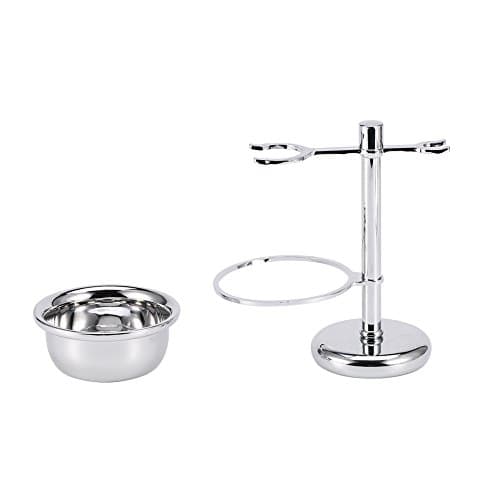 Men's Shaving Set Stainless Steel Shaver Brush & Safety Holder Set with Soap Bowl Luxury Male Shaving Kit Father's Gift for Home Salon Travel Bathroom — view 2