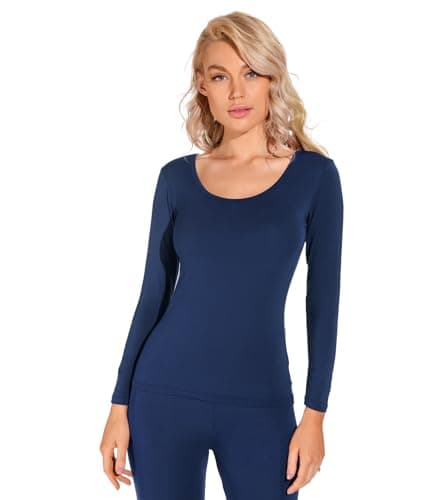 Liang Rou Women's Scoop Neck Top & Bottom Ultra Thin Thermal Underwear Set — view 4