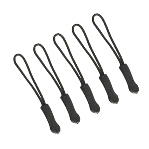 Black Zipper Pull Tabs 20 Pack for Coat, Backpack, Handbag
