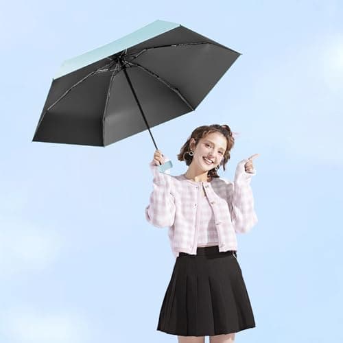 MPXEAVG Travel Umbrella, Handbag Umbrellas, Compact Umbrella with Case, for Women Handbag Size, UV Protection for Men Women (Sky blue) — view 3