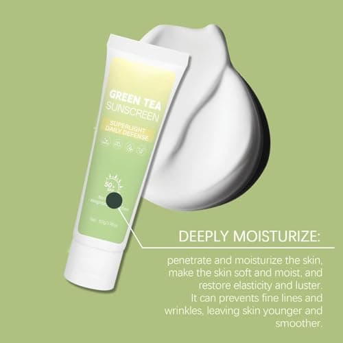 Green Tea Sunscreen, Green Tea Hyaluronic Hydrating Sun Cream SPF 50, Moisturising Korean Sunscreen for Face, Travel Size Sun Cream SPF 50+, Non-Greasy, Daily Broad Spectrum UV Protection (1) — view 6
