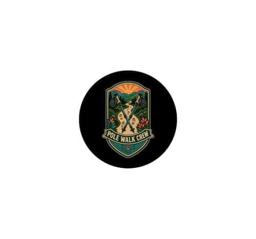 POLE WALK CREW Nordic Walking Trail Group PopSockets Adhesive PopGrip — view 3