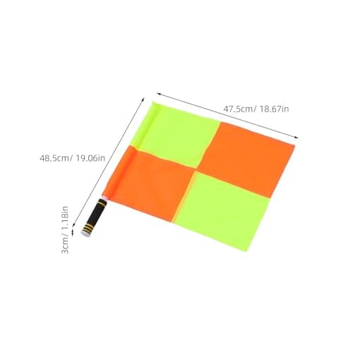Healvian 2pcs Referee Signal Flags for Football Soccer Volleyball – Starter Umpire Kit with Non-Slip Sponge Handles, Large Checkered Design, Carrying Bag Included – Linesman Tools for Track — view 2