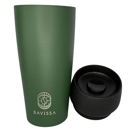 BAVISSA 360° Travel Mug, 400 ml, Leakproof, Double Walled (Khaki Green) — view 3