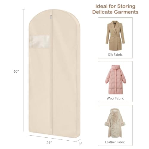 Univivi Premium Cotton Garment Clothes, 60 inch Dress Bags Covers, 3 Pack — view 6