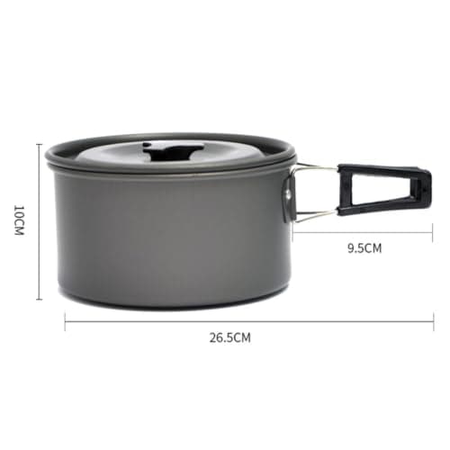 Camping Non Stick Pot Foldable Lightweight Aluminium for Travel — view 2