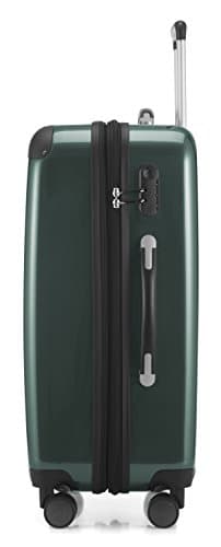 HAUPTSTADTKOFFER® · Three-Piece Hard-Side Suitcase Set DarkGreen high Gloss · Cabin Luggage 45 Liter (55 x 35 x 20 cm) + Suitcase 87 Liter (63 x 42 x 28 cm) + Suitcase 130 Liter (75 x 52 x 32 cm) — view 6