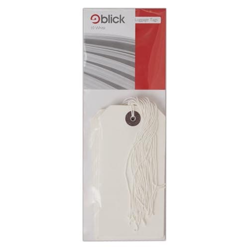 Blick Luggage Tags, White, Rectangular, 120mm x 60mm, 10 Labels, for Home, Family, Travel, Suitcase, Airport — view 2