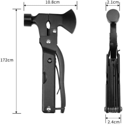 Multi-Purpose Utility Tool, 14-in-1 Folding Pocket Multi Tool, Outdoor Camping Survival Equipment with Storage Carry Bag — view 2