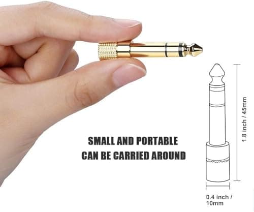 Venadapt Headphone Adapter Premium Quality Gold, Stereo 3.5mm (Small Socket) To 6.35mm (Big 1/4 inch Jack Plug) For DJs, Earphones And Audio Connections — view 6