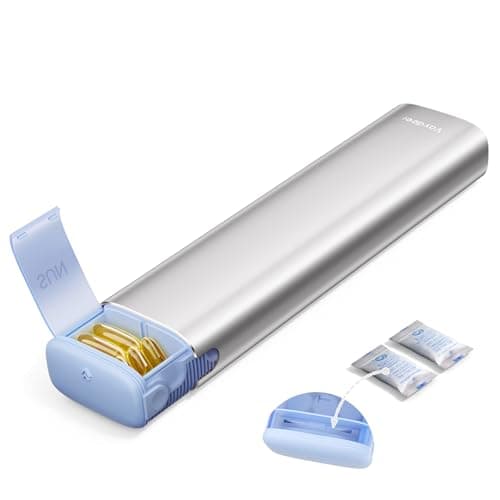 Vaydeer Metal 7 Day Pill Organiser, Once Daily, with Desiccant, Silver