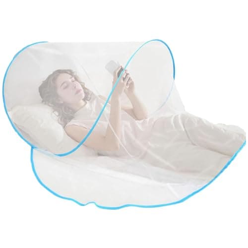 Pop up Mosquito Net, Travel Mosquito Nets, Mosquito Net Travel, for Camping and Outdoor Use, Lightweight Single Bed Mosquito Nets, 140 * 80 * 56cm, Blue 