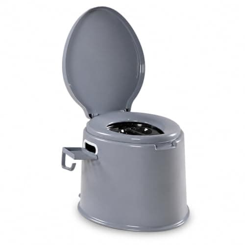 CMY 5L Portable Camping Toilet with Seat, Lid, Handles & Toilet Roll Holder