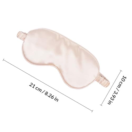GATHINESS Silk with Headband and Storage Bag Sleep Eye Mask Blindfold Set for Stress Relief and Comfortable Night Sleeping, Beige Travel Sleep Mask Gift — view 2