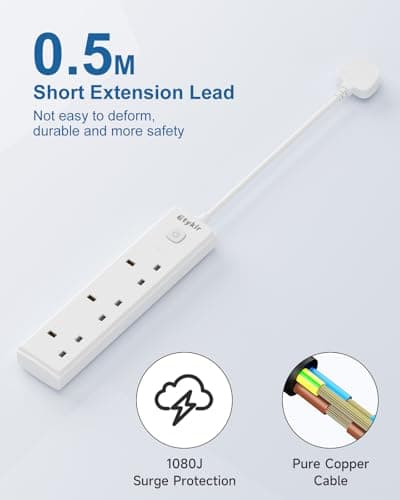 Short Extension Lead, 0.5M Small Extension Cable, 3 Way — view 3