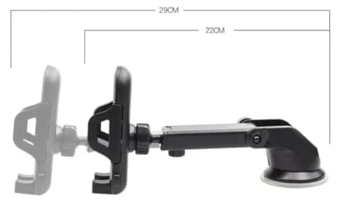 Adjustable Car Phone Mount with Extendable Arm, Carbon Fibre Design, 360° Rotation — view 3