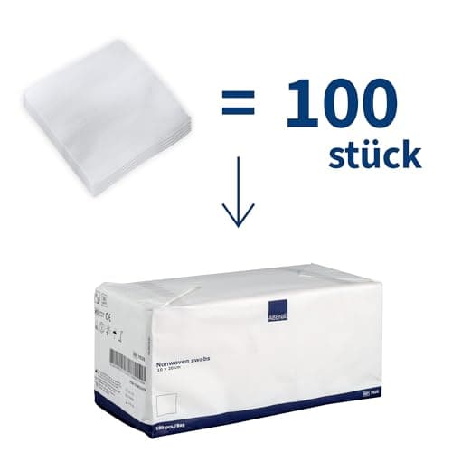 ABENA Gauze Pads, 10x20cm, Pack of 100, Non-Sterile, Non-Adhesive Medical Swabs, Soft Absorbent Non-Woven Swabs for Injury Dressing, Skin Preparation & First Aid Use, Lint-Free Dressings for Wounds — view 2