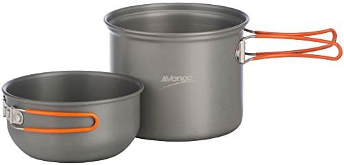 Vango Hard Anodised 1 Person Cook Kit Outdoor Cookware with 2 pots for Backpacking Trekking Hiking Fishing Picnic
