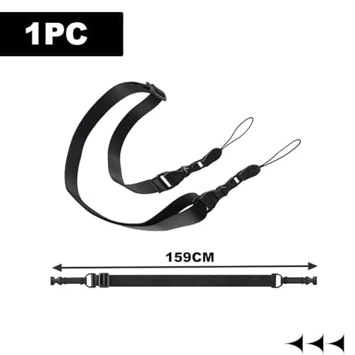 Adjustable Shoulder Strap, Comfortable Quick Release Neck Strap Lanyard for iPad, Tablet Case Camera Binocular Crossbody Laptop Luggage Bag, Black, Medium — view 2
