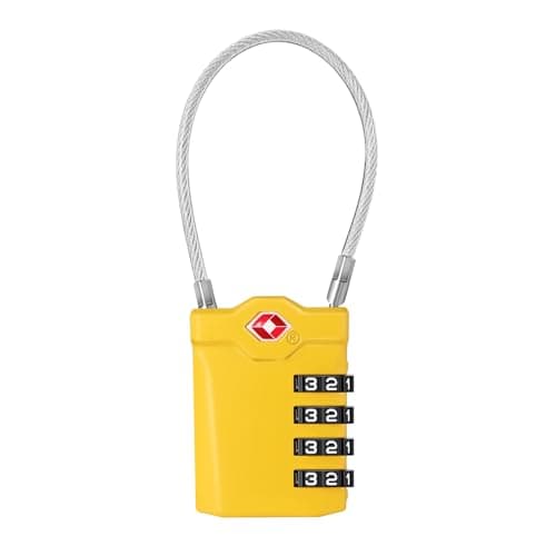 ZHEGE TSA Approved Luggage Locks, Suitcase Padlocks (Yellow)