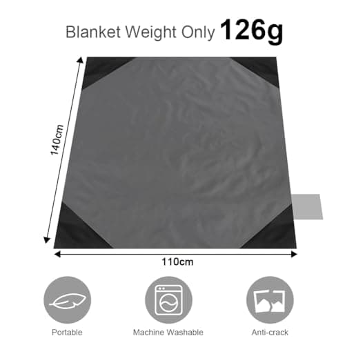 Ainiv Picnic Blanket, Mini Pocket Beach Mat 110 x 140 cm (2-3 People) — view 3