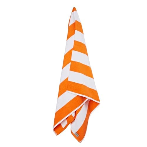 La Maison Cabana Stripe Beach Towels 100% Cotton 70cm x 150cm Large Pool Towel Absorbent Supersoft Quick Dry Sand Proof Beach Towel Holiday Yoga Gym Swimming Towel (2, Orange) — view 3