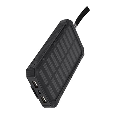 OPPWONG Dual USB 20000mAh Fast Charging Solar Power Bank Case Kit for Outdoor Activities (Black) — view 2