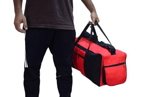 Travel Duffle Storage Holdall Bag Lightweight Gym & Sports Bag (Red) — view 4