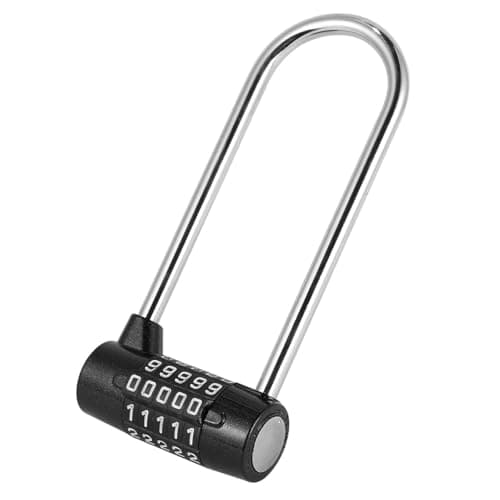 DIKACA Large U-Shaped Combination Padlock Plastic and Metal Material with 5 Digit Password Easy to Set Password, Hanging Lock for Cabinets and Home Use for Cabinet Wardrobe Door Handle