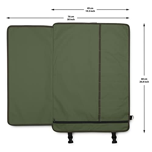 OUTSTANDER Chefs Knife Roll Bag with 11 Slots, Heavy Duty 16OZ Waxed Canvas Knives Case for Camping, Waterproof Storage Tool Wrap for Equipment of Chef, Comes with Shoulder Strap (Green) — view 3