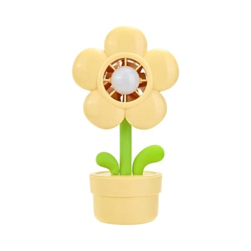 Portable Handheld Fan | 3-Speed Settings Ventilator | Flower Pot Shape USB Rechargeable Night Light Handheld Portable Fan,for Kids Adults Summer Travel Car Beach Outdoor Kitchen Classroom