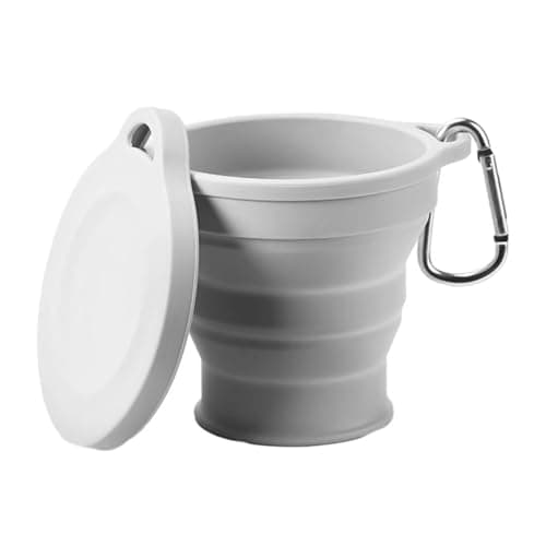 Collapsible Cup,200ml Grey Silicone Portable Foldable Cups,Camping Cup