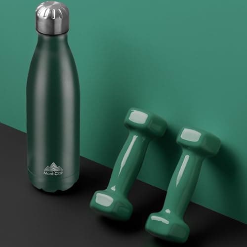 Mont-Clair Stainless Steel Water Bottle, Vacuum Insulated - BPA Free, 12h Hot & 24h Cold Drinks, Metal Water Bottle 500ml Leakproof, Ideal for Adult, Kids, Running - Dark Green — view 6