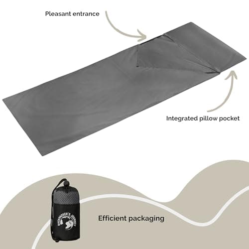 Backpacker's Journey Sleeping Bag Liner 225 g, 100% Cotton - Hygienic Travel Sheet, 70 cm Wide, No Zip — view 4
