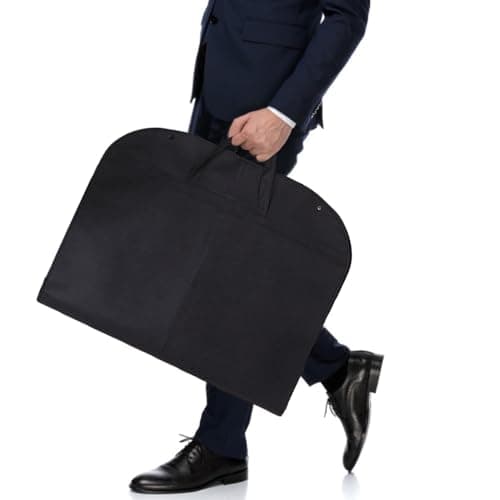 Garment Bag, Pack of 2 Suit Protective Cover, Foldable for Family Wardrobe, Travel, Business, Business, Hotel, 120 x 60 cm, Black — view 6