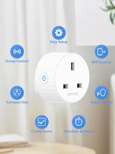EIGHTREE Smart Plug with Energy Monitoring, Timer Plug Socket UK, 13A, 2.4G — view 2