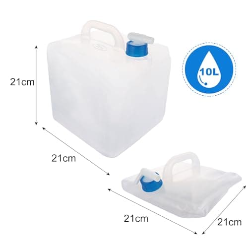 ASelected 2 Pcs Collapsible Water Container 10L Water Container with Faucet Portable Camping Water Containers for Sport, Hiking, Camping, Picnic White — view 2