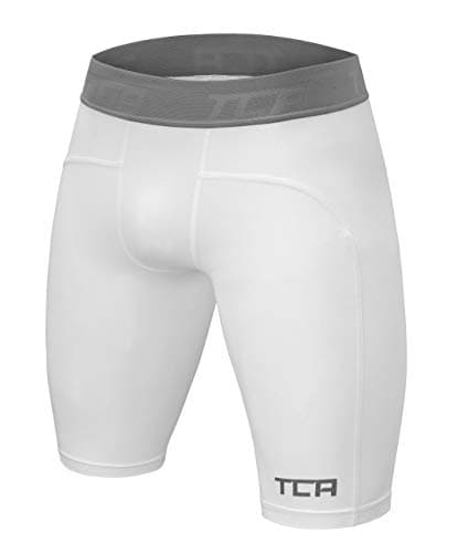 TCA Men's Pro Performance Compression Base Layer Thermal Under Shorts - Pro White, L Men