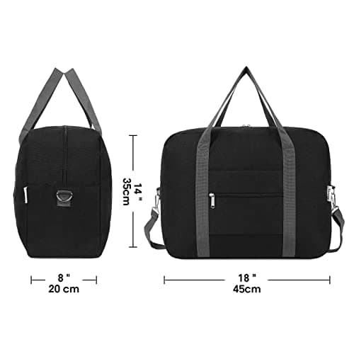 Narwey for Easyjet Cabin Bag 45x36x20 New Easyjet Underseat Foldable Travel Duffel Hospital Bag Holdall Tote Carry on Luggage Overnight Weekend Bags for Women and Men 30L(Black (with Shoulder Strap)) — view 5