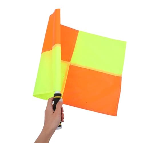 Healvian 2pcs Referee Signal Flags for Football Soccer Volleyball – Starter Umpire Kit with Non-Slip Sponge Handles, Large Checkered Design, Carrying Bag Included – Linesman Tools for Track — view 4