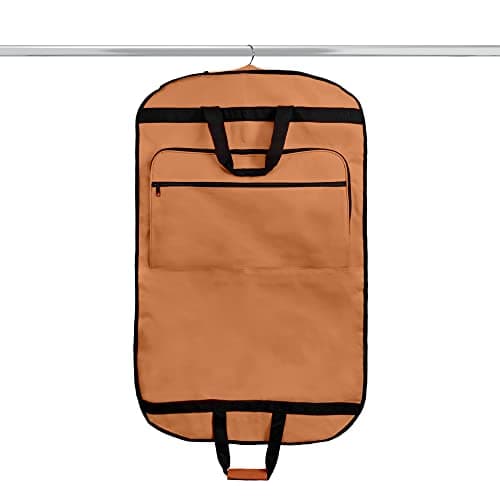 DALIX 39" Garment Bag Cover for Suits and Dresses Clothing Foldable w Pockets, Orange, OneSize, Soft — view 2