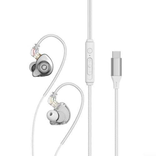 Travel USB C Headset 1.2M Detachable Design(Silver)