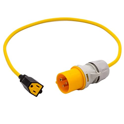 IP44 110volt 16Amp plug to NEMA USA Mains Socket Fly Lead. Power Tool American Appliance Hookup Adaptor for Use on Stepdown, Industrial, Generator (1 Metre)
