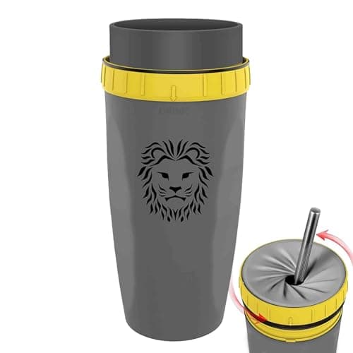 Twist Top Cup - Insulated Travel Mug, Twistable Water Cup | Portable 300 Ml Close Cup with Straw, Leakproof Travel Coffee Mug, Reusable Travel Mug, Twist Thermal Cup for Students, Girls, Women