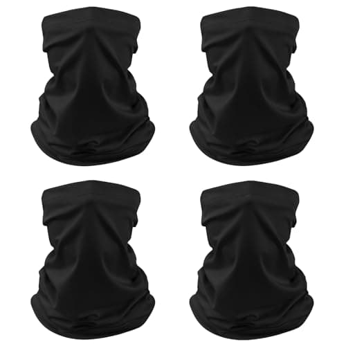 Awumbuk Men's 4-Pack Windproof Neck Gaiter | Breathable Multifunctional Snood for Hiking, Cycling & Running | All-Weather Lightweight Face Cover, Sports Scarf for Outdoor Adventures