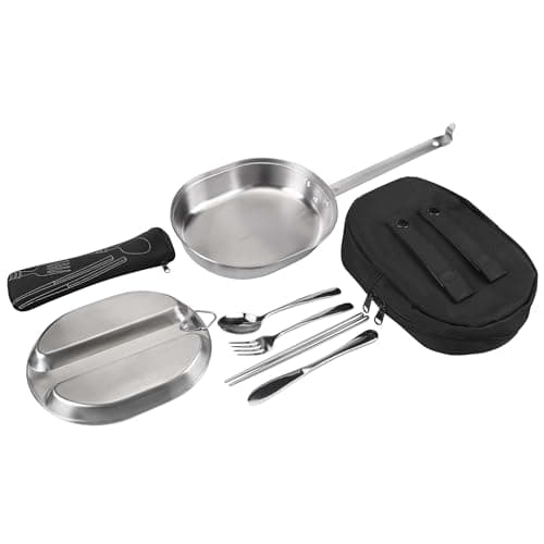 Goetland 304 Stainless Steel US Military Mess Kit Plate Set GI Type Outdoor Camping Hiking Picnic BBQ Beach — view 5