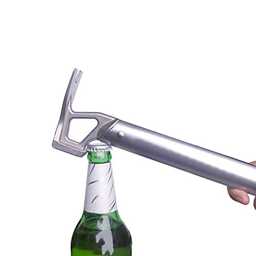 Camping Claw Hammer, Multi-Functional Tent Stake Hammer Portable Stainless Steel Ox Horn Head Tent Stake Hammer with Aluminium Handle for Camping Hiking Backpacking Gardening — view 5