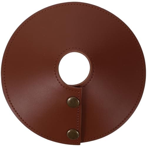 LIGHTAOTAO Portable Pu Lampshade Brown Light Bulb Cover with Easy to Use Design for Outdoor and Indoor Camping, Retro Style Small Lampshade Suitable for Travel and Night Light
