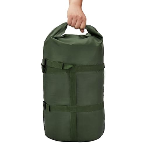 MOOCY Compression Sack 12L/24L/45L Sleeping Bag Storage Sack Sleeping Bags Storage Bag Organizer - Ideal for Sleeping Bags, Clothing, Camping, Hiking, Backpacking, Green, 45L — view 3